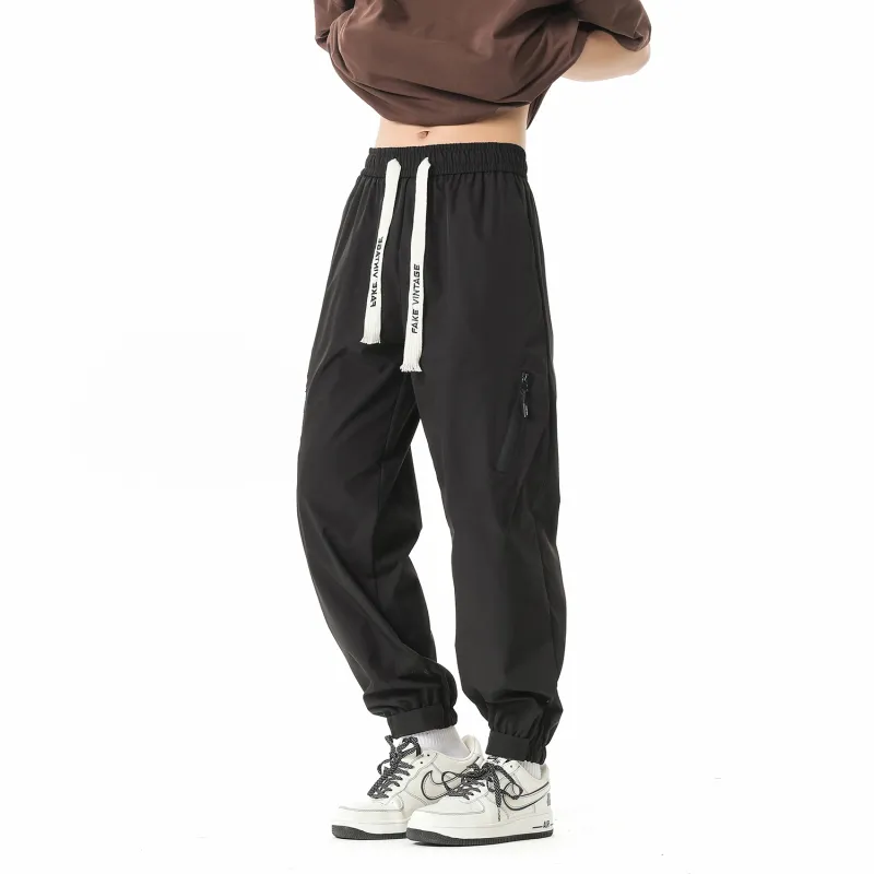 FAKE VINTAGE Casual Pants Unisex Black-3