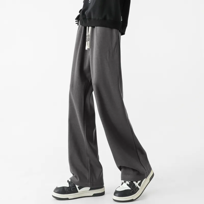 FAKE VINTAGE Knitted Sports Pants Unisex Dark Gray-12