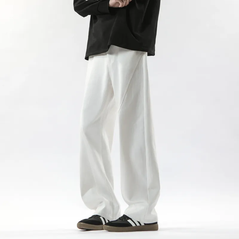 FAKE VINTAGE Casual Pants Unisex White-2
