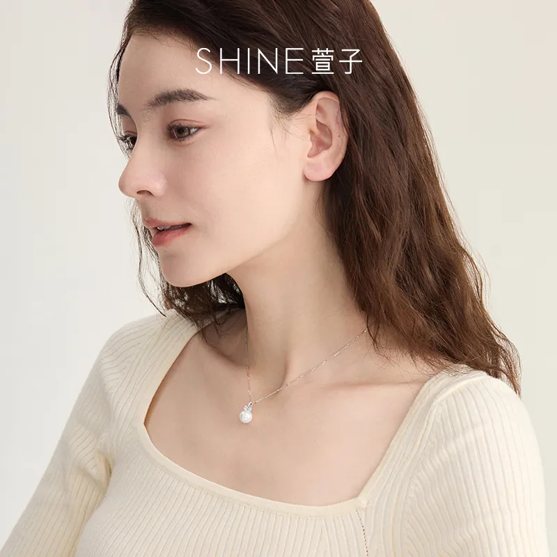 SHINE S925 Silver, Shell Pearl, Zircon Necklaces Women's-5