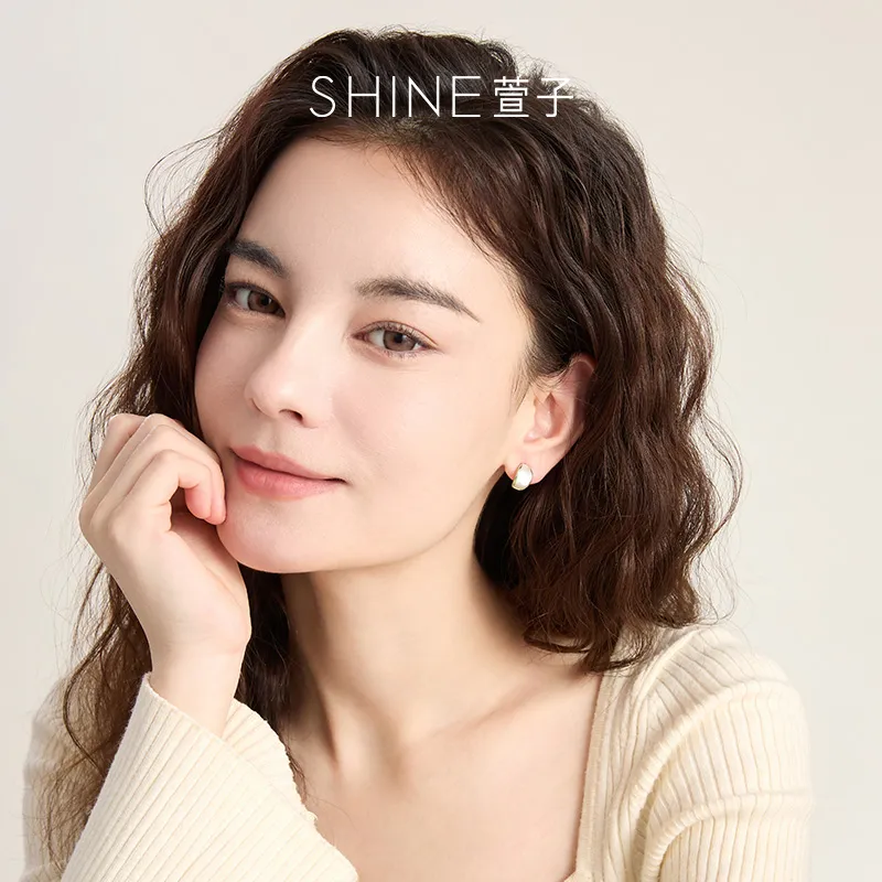 SHINE Shell 14K Gold Plated Earrings Women's-3