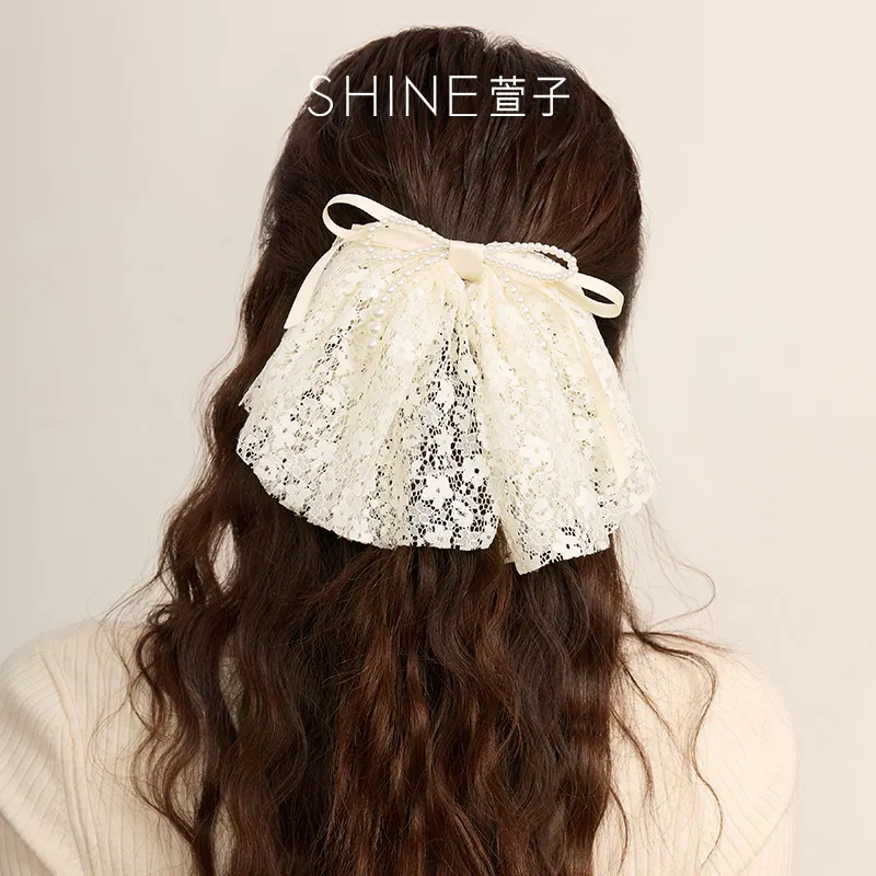 SHINE Fabric, Shell Pearl Hair Clips Women's-2