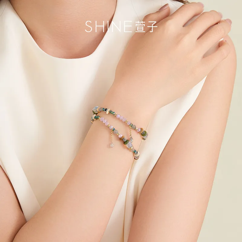 SHINE Alloy, Copper, Synthetic Crystal Bracelets Unisex-3