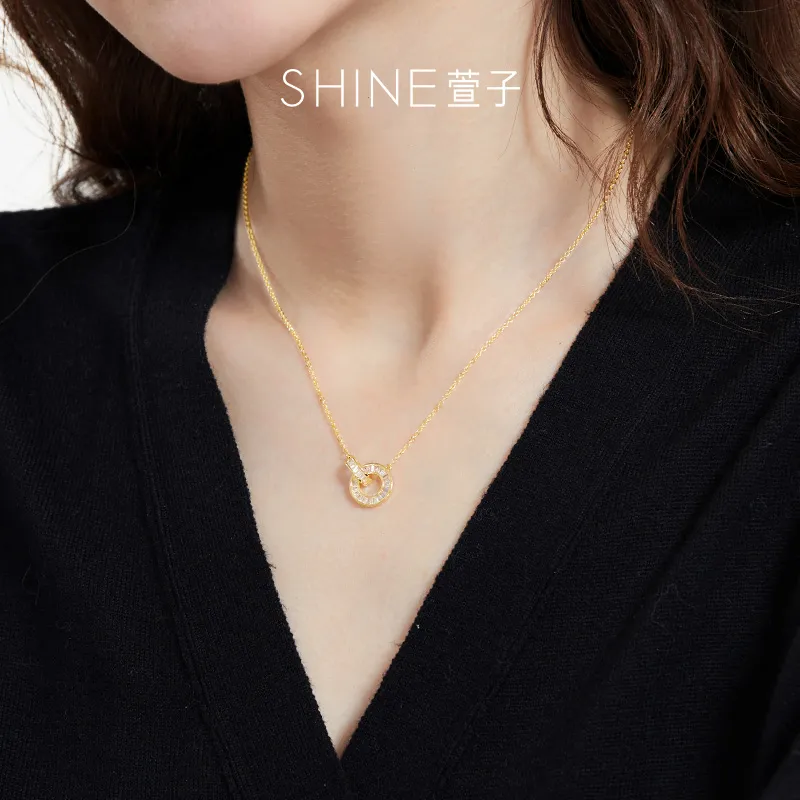 SHINE 14K Gold Plated Copper Necklaces Women's-2