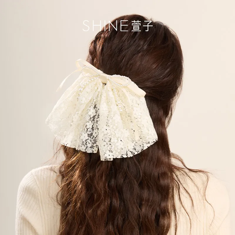SHINE Fabric, Shell Pearl Hair Clips Women's-3