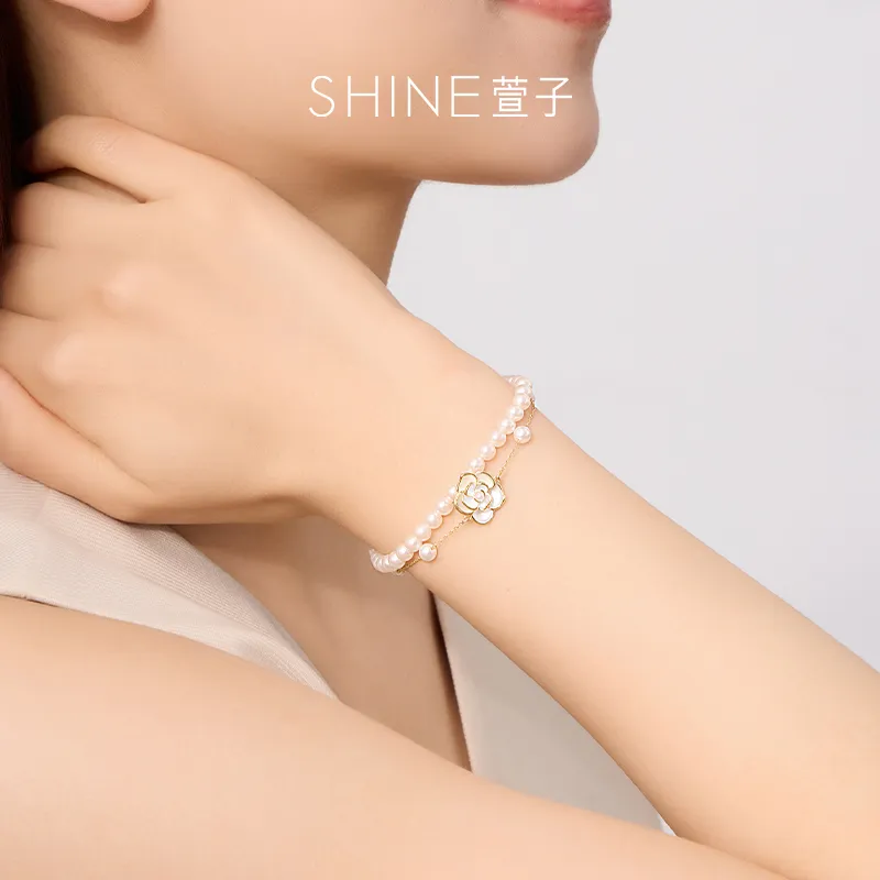 SHINE Camellia Series Copper Shell Beads Bracelets Women's-3