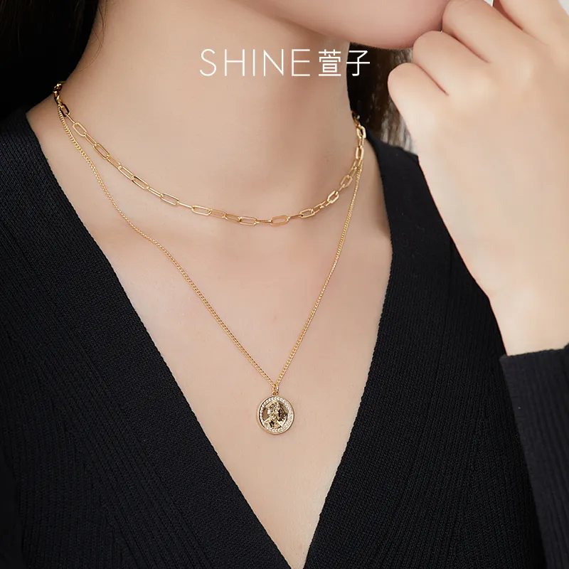 SHINE Copper, Zircon Necklaces Women's-3