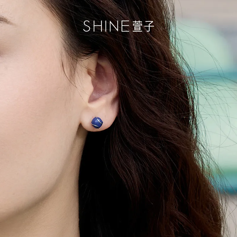 SHINE Tennis Collection S925 Silver, Copper Stud Earrings Women's-3