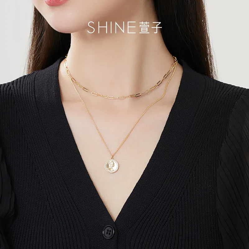 SHINE Copper, Zircon Necklaces Women's-2