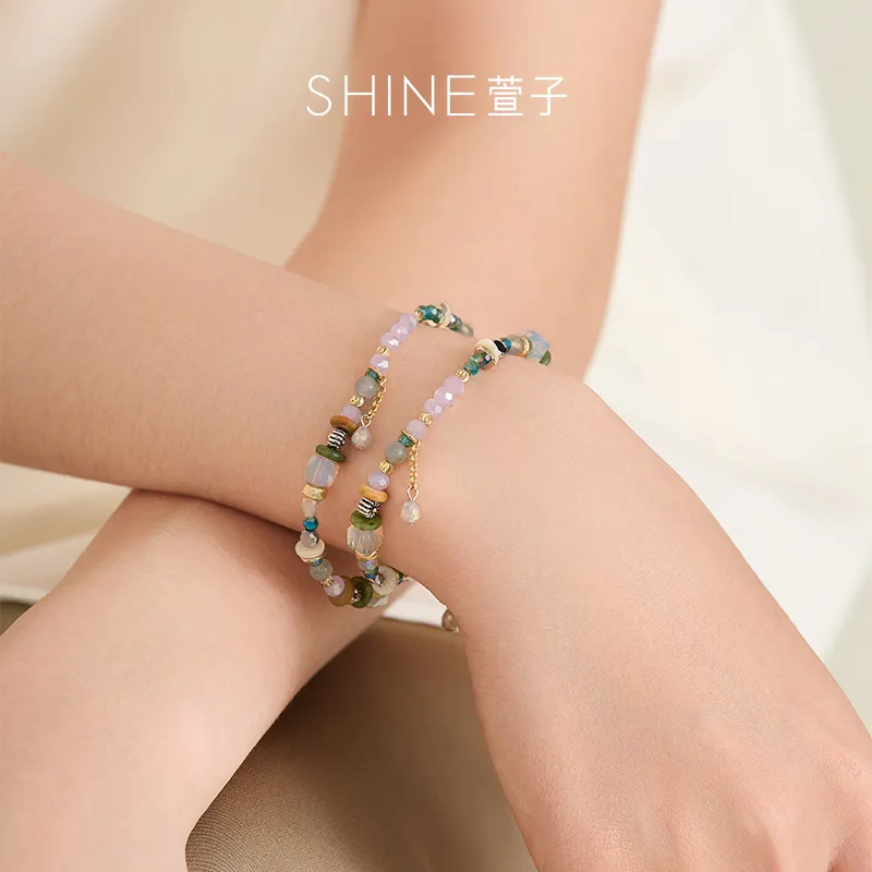 SHINE Alloy, Copper, Synthetic Crystal Bracelets Unisex-4