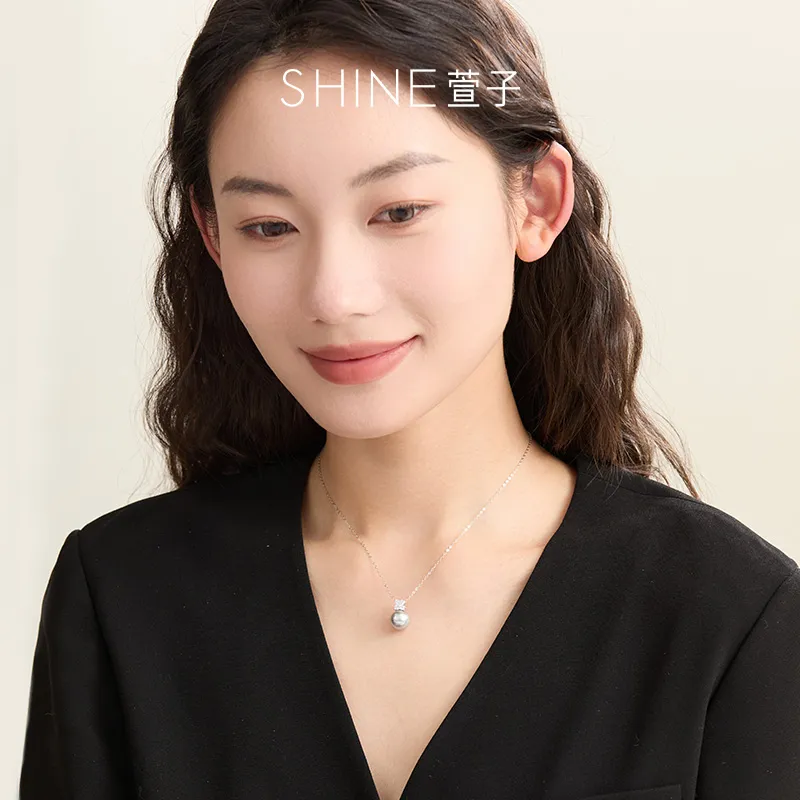 SHINE Ink In The Pearlescent Collection S925 Silver, Zircon, Shell Pearl Necklaces Women's-5