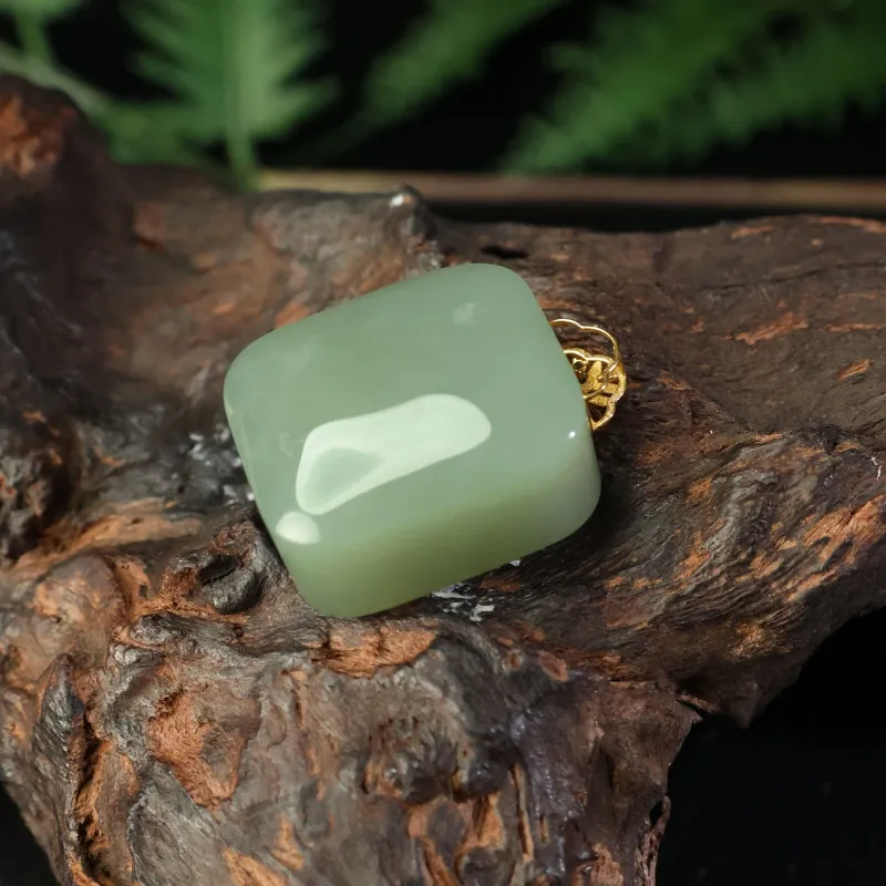 YUJIANQINGJIE Pendants Green Jade Unisex-5
