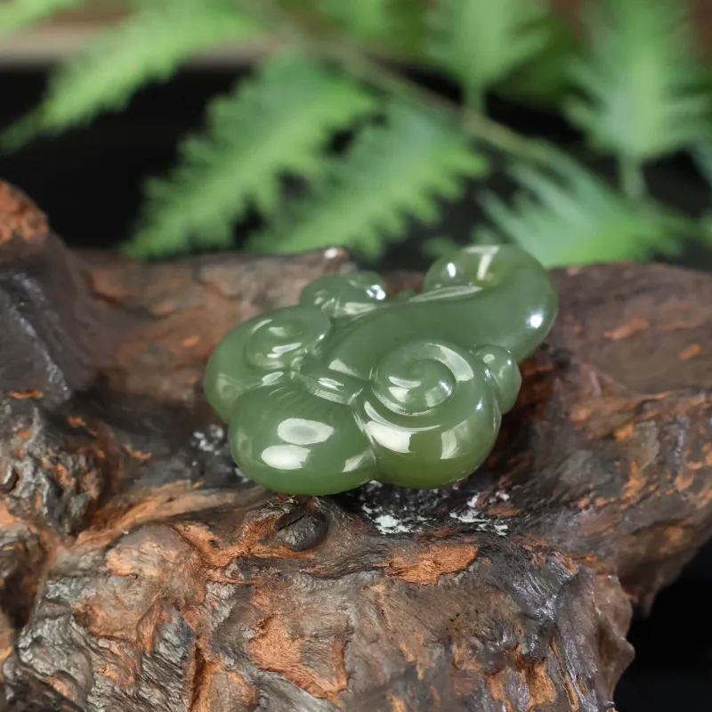 YUJIANQINGJIE Pendants Green Jade Unisex-6