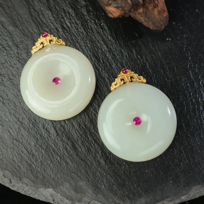 YUJIANQINGJIE Pendants Green Jade Unisex-2