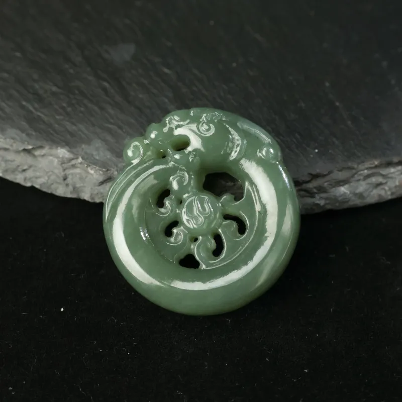 YUJIANQINGJIE Pendants Green Jade Unisex-6