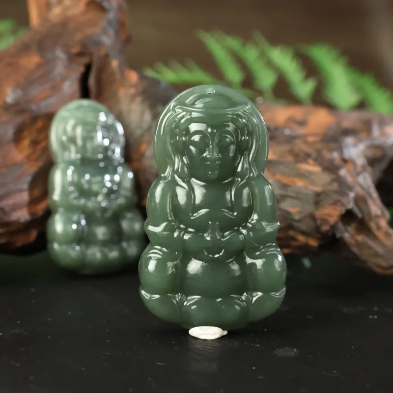 YUJIANQINGJIE Pendants Green Jade Unisex-7
