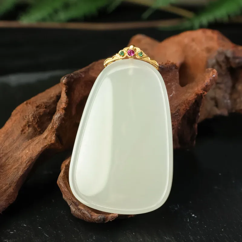 YUJIANQINGJIE Pendants White Jade Unisex-1