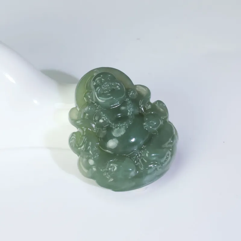 YUJIANQINGJIE Hetian Jade Pendants Green Jade Unisex-6