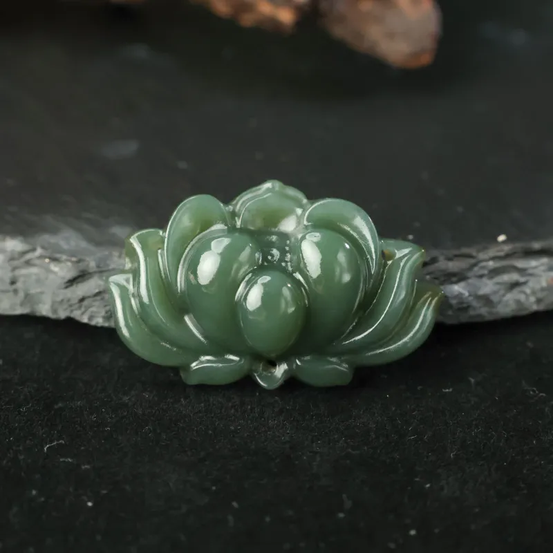 YUJIANQINGJIE Pendants Green Jade Unisex-3