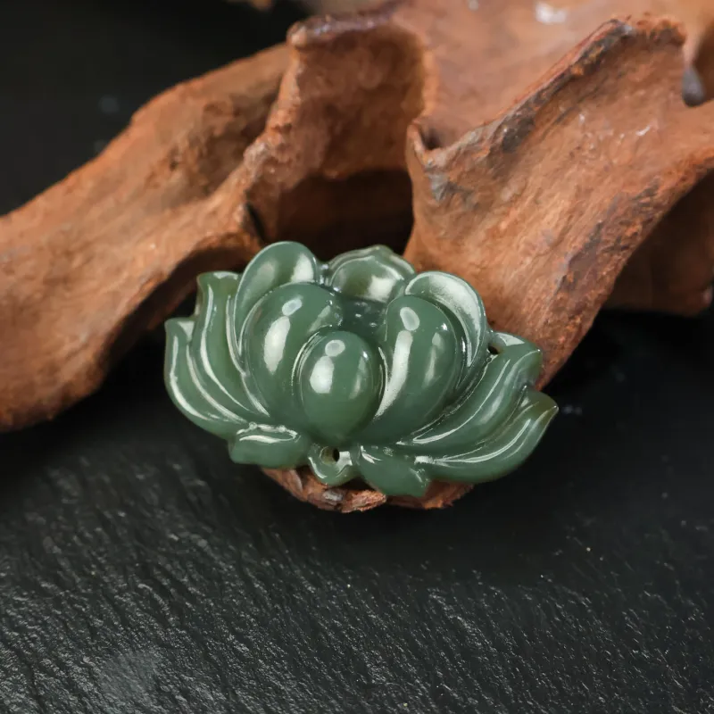 YUJIANQINGJIE Pendants Green Jade Unisex-5