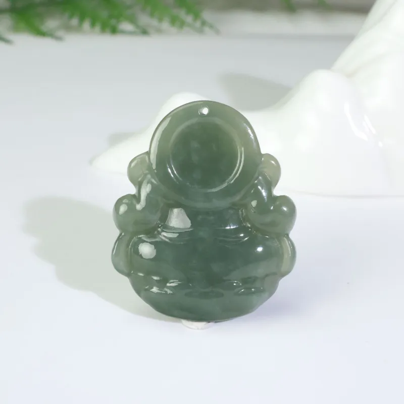 YUJIANQINGJIE Hetian Jade Pendants Green Jade Unisex-5