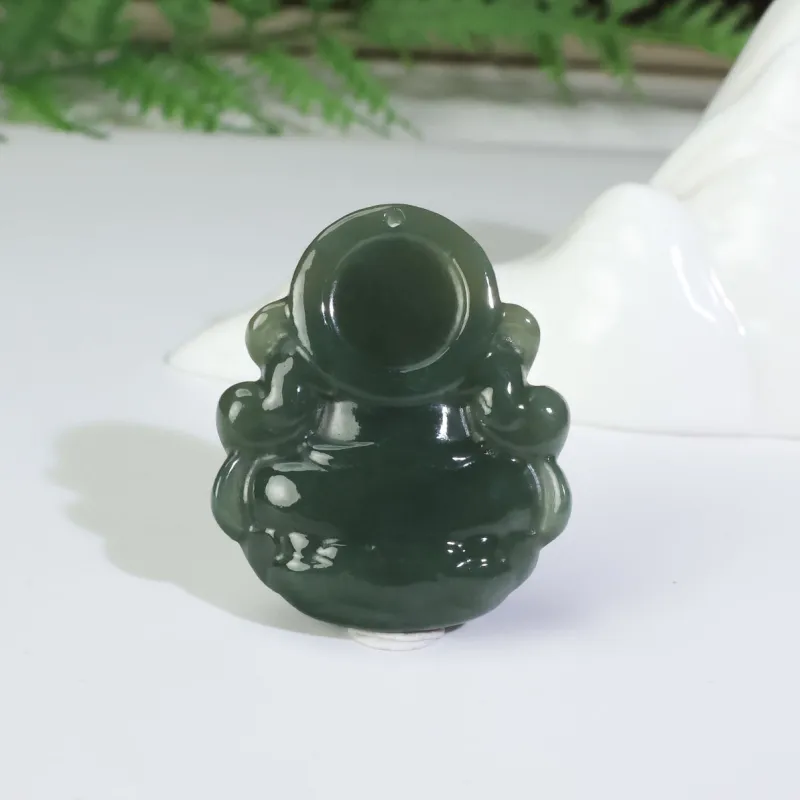 YUJIANQINGJIE Hetian Jade Pendants Green Jade Unisex-4