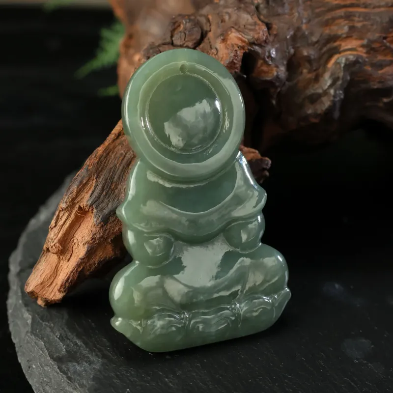 YUJIANQINGJIE Pendants Green Jade Unisex-4