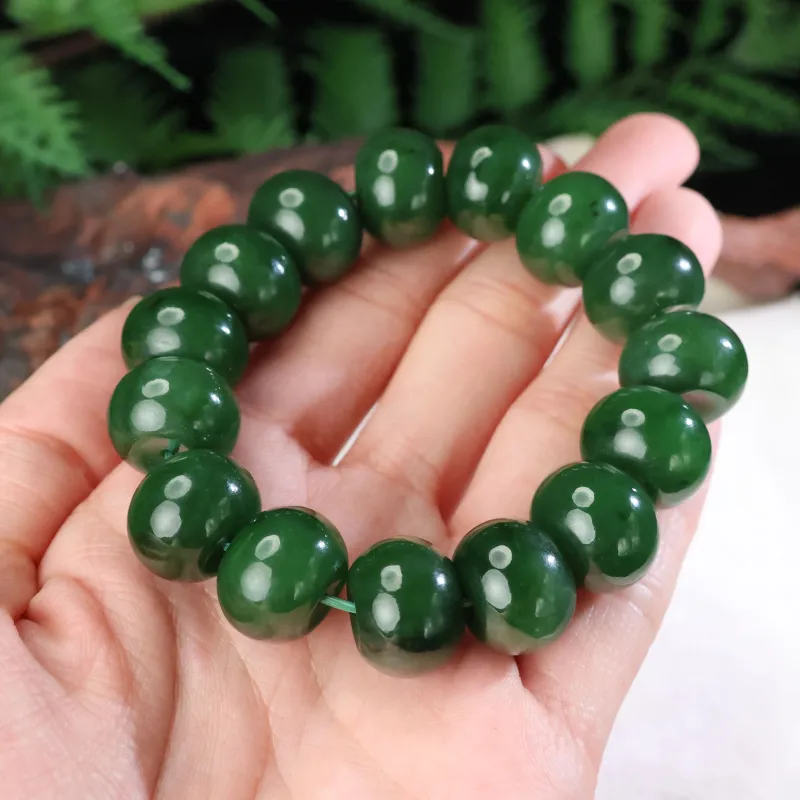 YUJIANQINGJIE Hetian Jade Bracelets Green Jade Unisex-5