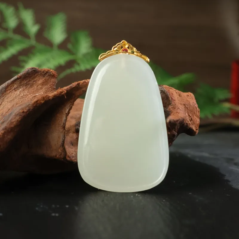 YUJIANQINGJIE Pendants White Jade Unisex-3