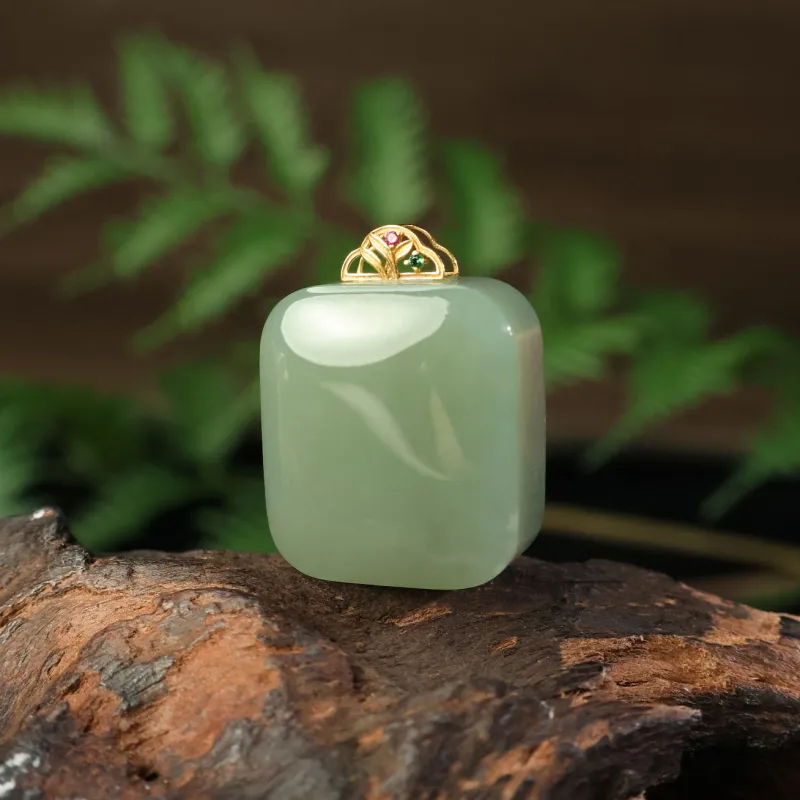 YUJIANQINGJIE Pendants Green Jade Unisex-2