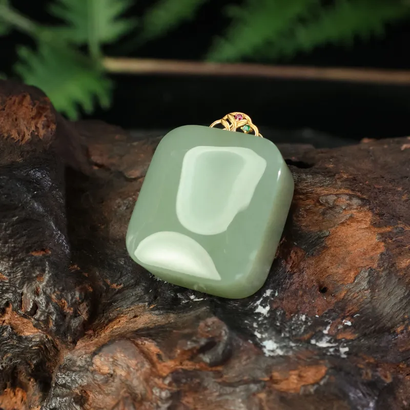 YUJIANQINGJIE Pendants Green Jade Unisex-1