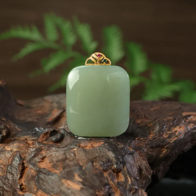 YUJIANQINGJIE Pendants Green Jade Unisex-4