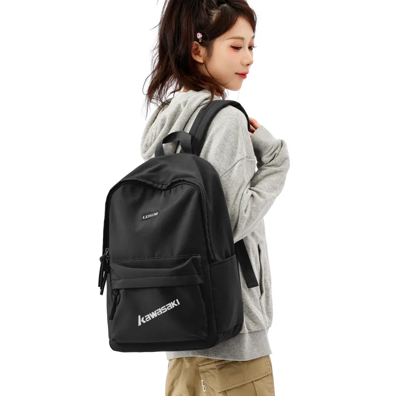 Kawasaki Fabric Backpack Laptop Bag Unisex Ecru/Gray/Black-13