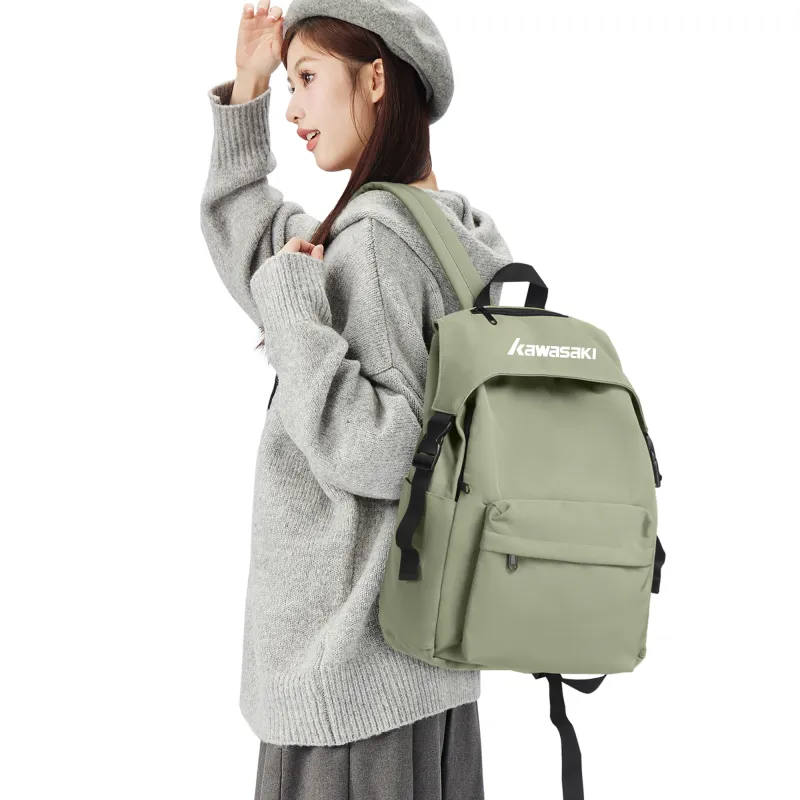 Kawasaki Fabric Backpack Laptop Bag Backpack Unisex Green/Black-6