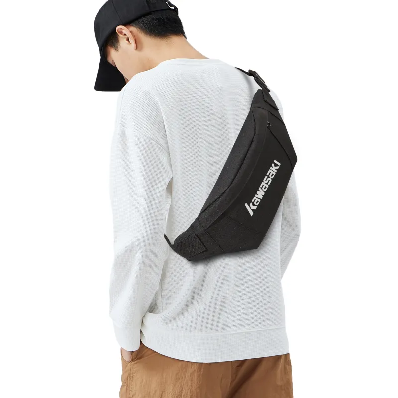 Kawasaki Polyester Crossbody Bag, Shoulder Bag, Sling Bag Regular Unisex Black/Gray-6