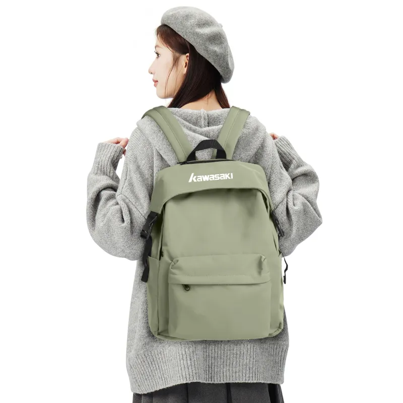 Kawasaki Fabric Backpack Laptop Bag Backpack Unisex Green/Black-5