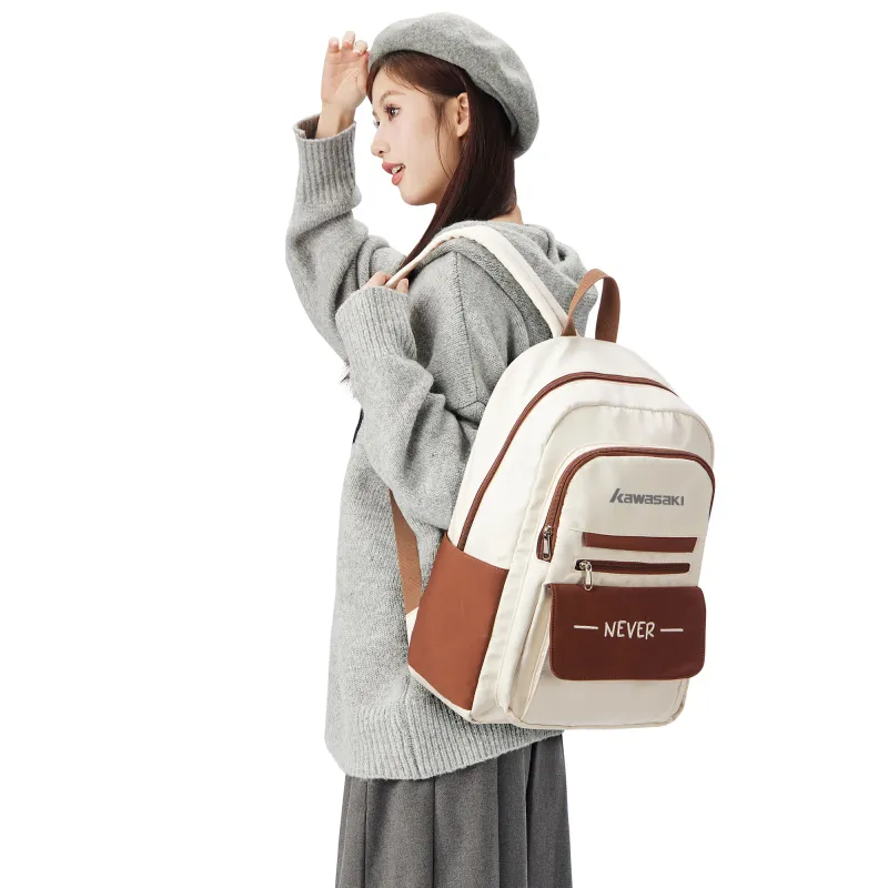 Kawasaki Fabric Backpack Unisex Khaki/Red/Black-5