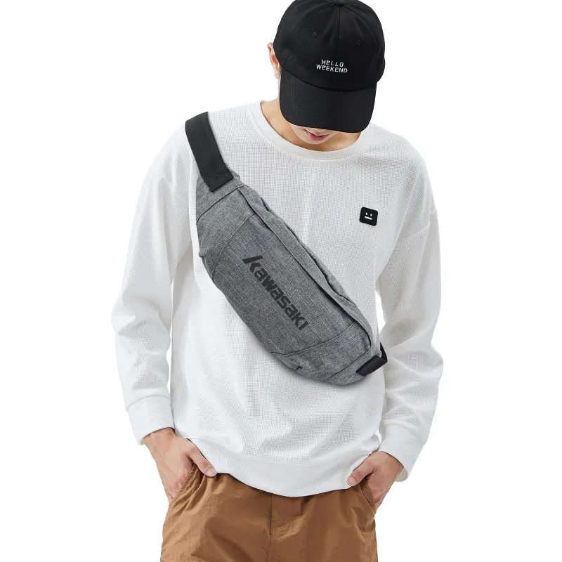 Kawasaki Polyester Crossbody Bag, Shoulder Bag, Sling Bag Regular Unisex Black/Gray-12