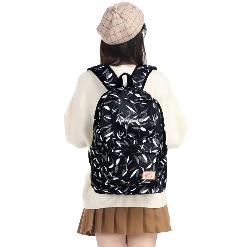 Kawasaki Fabric Backpack Regular Unisex Leaf Black-5