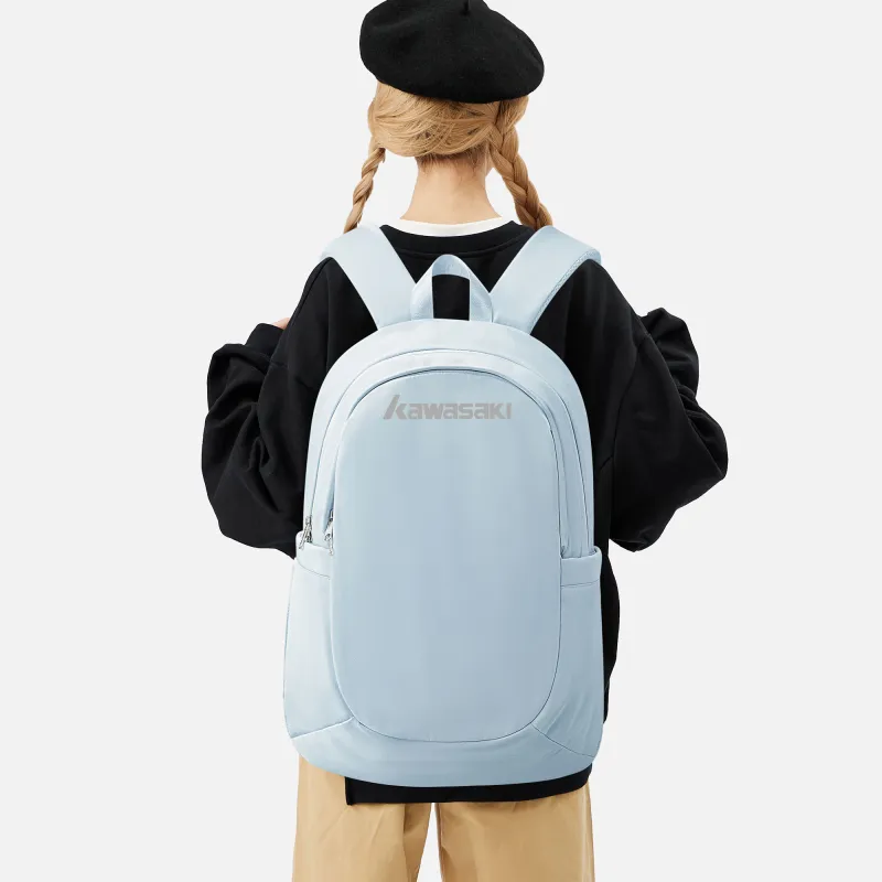 Kawasaki Nylon Fitness Backpack Unisex Light Blue/Black/Ecru-5