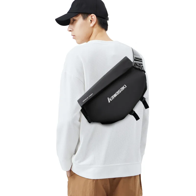 Kawasaki Polyester Messenger Bag Backpack Fanny Pack Regular Men's Gray Black/Frosted Black-11
