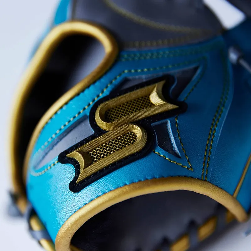 SSK Baseball Gloves Catcher's Glove Top Grain Cow Leather Unisex Smoke Blue-3