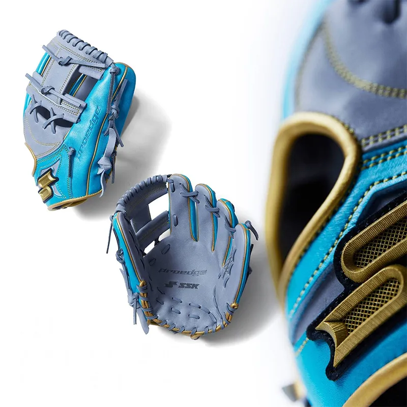 SSK Baseball Gloves Catcher's Glove Top Grain Cow Leather Unisex Smoke Blue-1