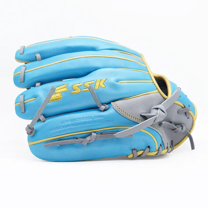SSK Baseball Gloves Catcher's Glove Top Grain Cow Leather Unisex Smoke Blue-5