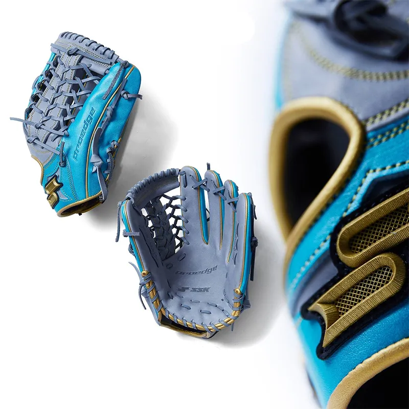 SSK Baseball Gloves Catcher's Glove Top Grain Cow Leather Unisex Smoke Blue-11