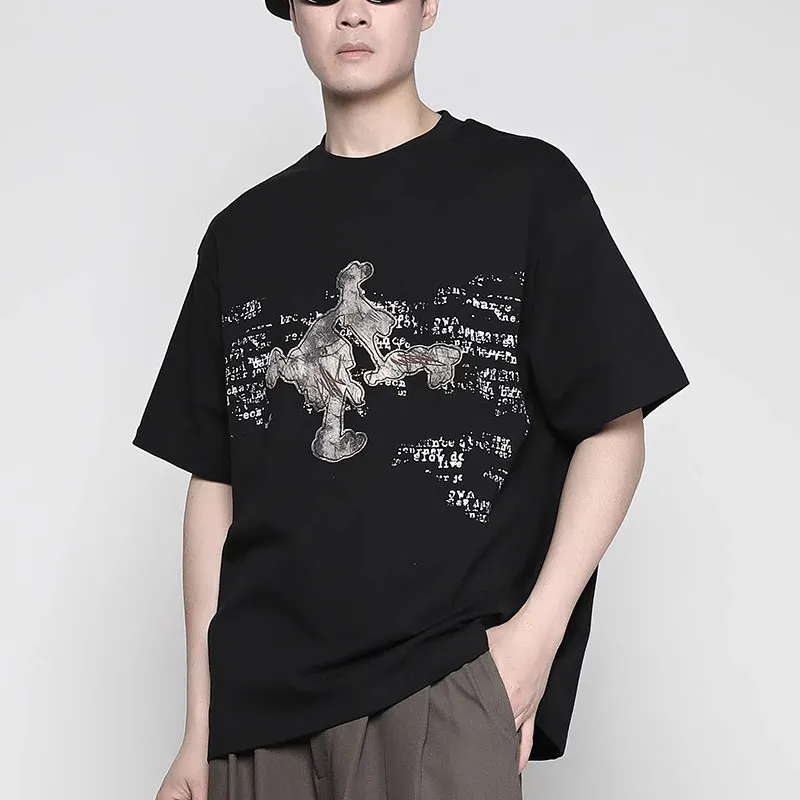 RAYSHOW T Shirts Men Black-3