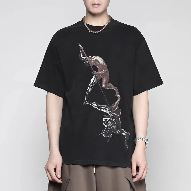 RAYSHOW T Shirts Men Black-2