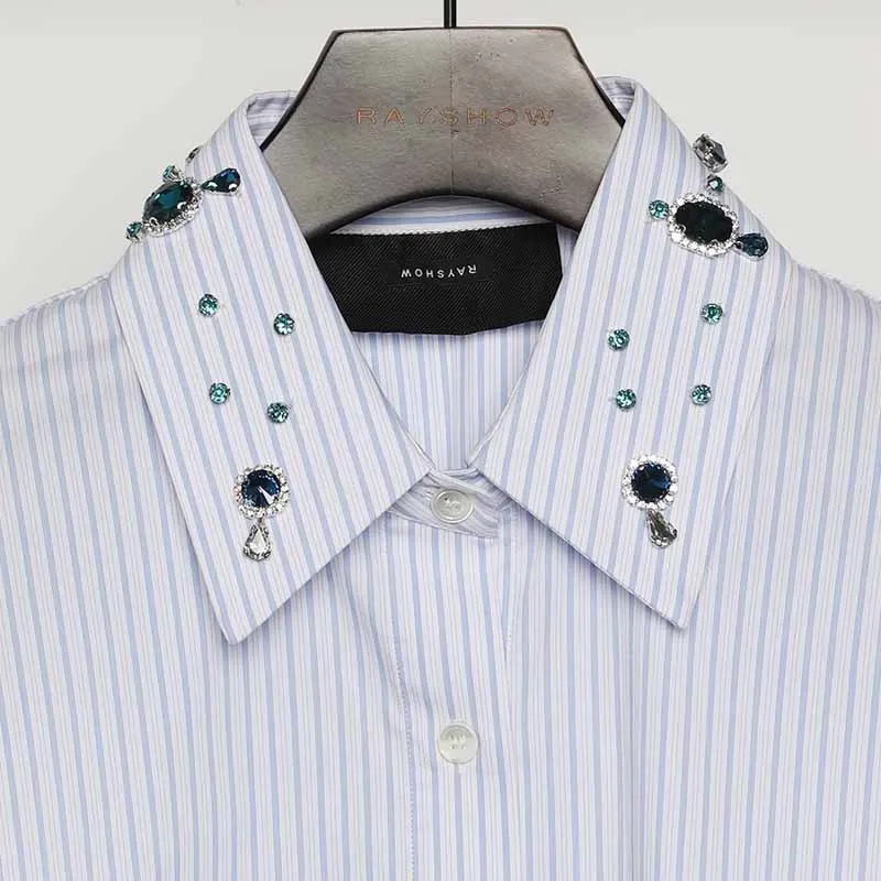 RAYSHOW Shirts Men Blue-2