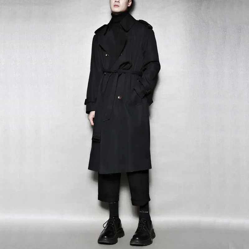 RAYSHOW Trench Coats Men-3
