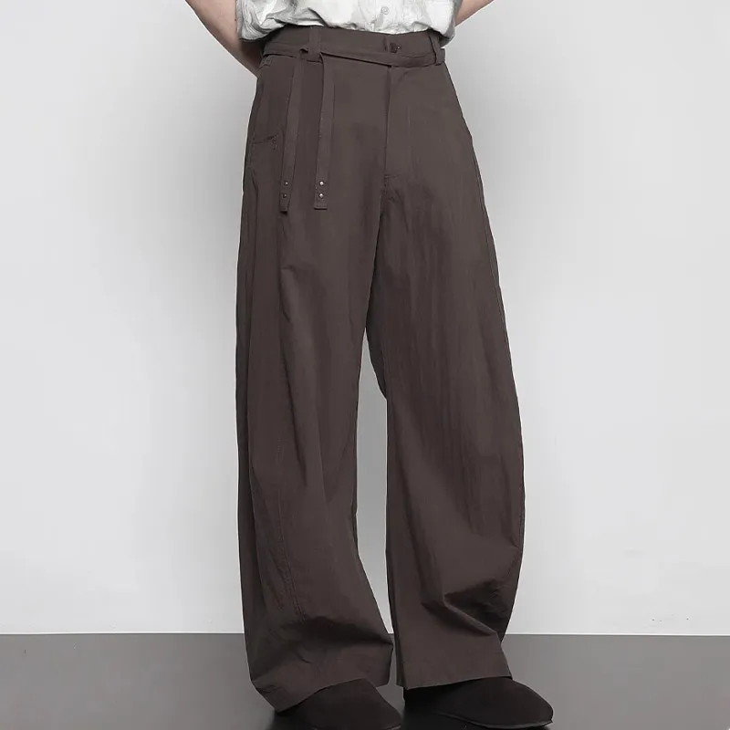 RAYSHOW Casual Pants Men Coffee-2